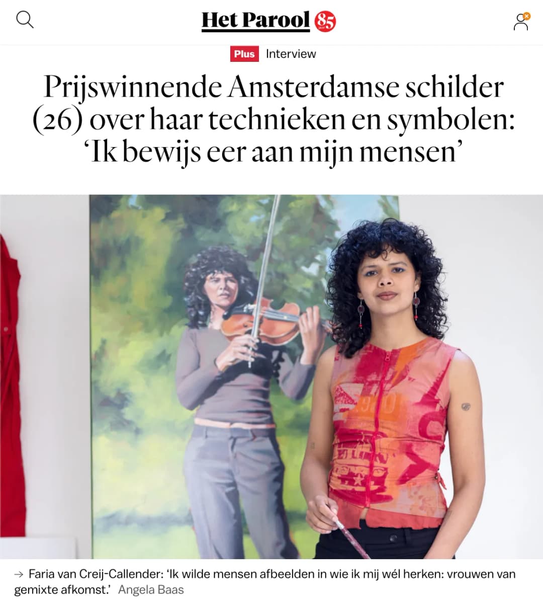 Prijswinnende Amsterdamse schilder (26) over haar technieken en symbolen: ‘Ik bewijs eer aan mijn mensen’